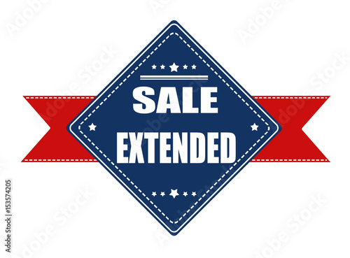 Sale extended label with ribbon
