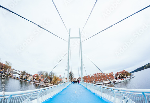 Obraz na płótnie Bridge in Mikolajki, Poland w salonie