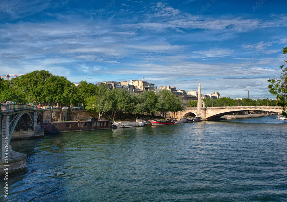 Fototapeta premium The river Seine and Pont de la Tourelle at Paris