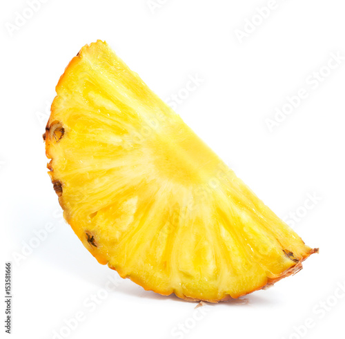 piece of pineapple isolated on white background