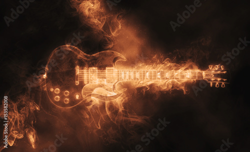 Hot smoke epic rock guitar photo