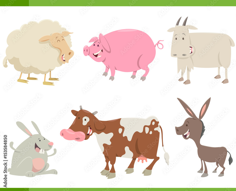 Fototapeta premium farm animal characters set