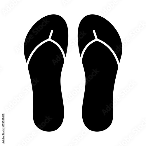 flip flops, slippers silhouette vector symbol icon design.
