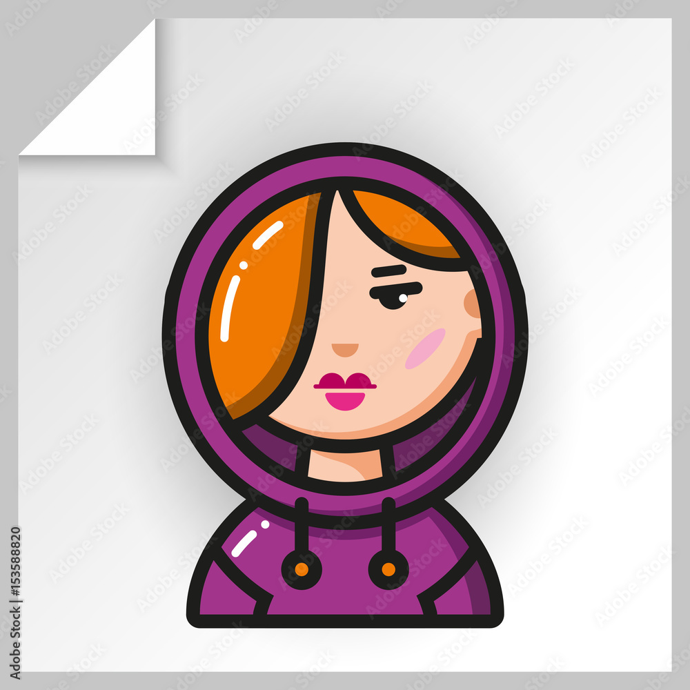 Cartoon female avatars- face icons. Vector Isolated flat colorful illustration. Cartoon female avatars- face icons. Vector Isolated flat colorful illustration.