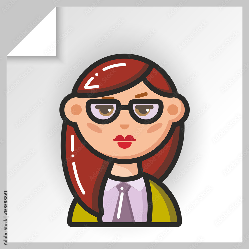Obraz premium Cartoon female avatars- face icons. Vector Isolated flat colorful illustration.