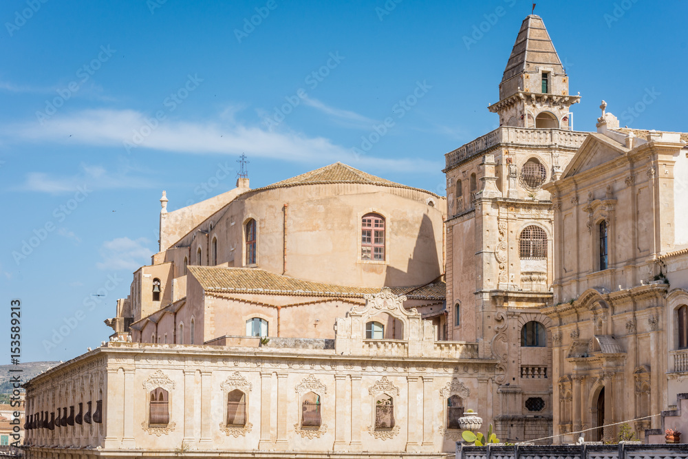 View of the Church of Saint Francis Immaculate in the Noto, Sicily, Italy.