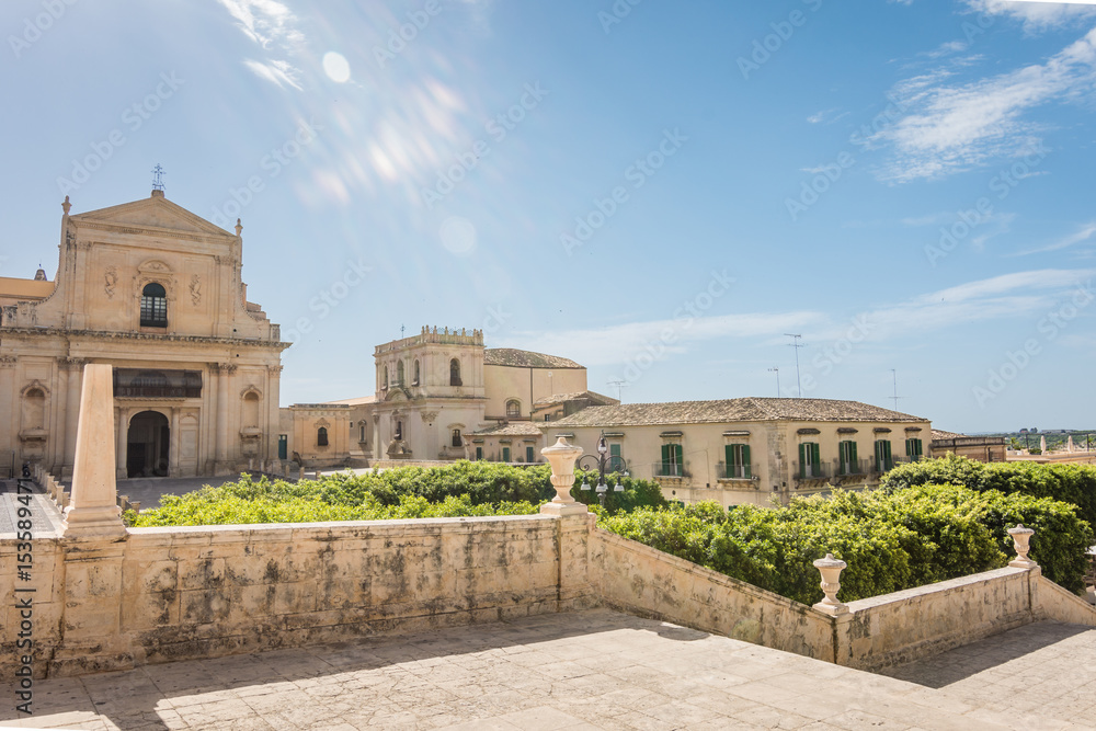 Beautiful view over the city of Noto, Sicily, Italy.