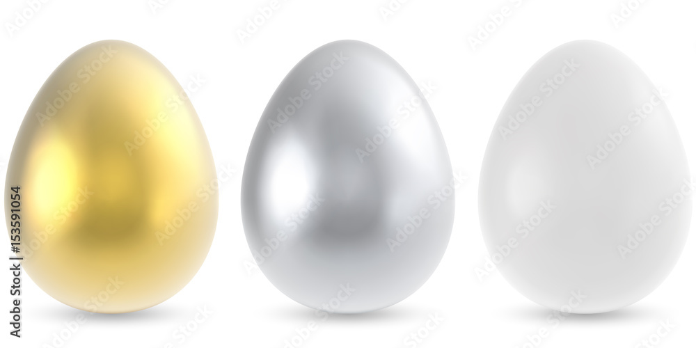 Gold, silver and white egg Gold, silver and white egg