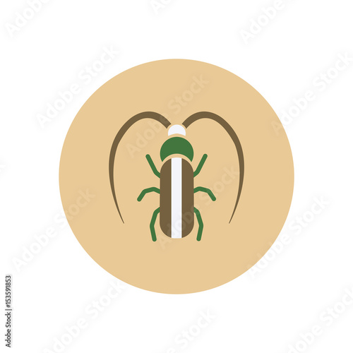 stylish icon in color circle beetle barbel 