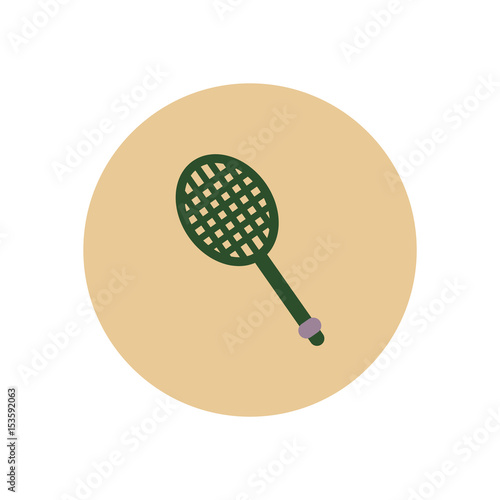 stylish icon in color circle tennis racquet 