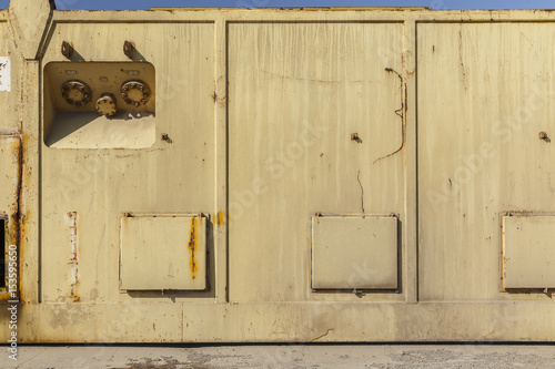 Iron container on the shore