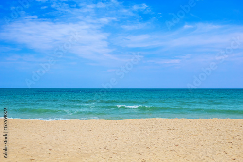 Sea beach on sunny day travel background