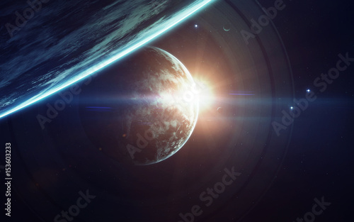 Deep space imagination  planets  stars and galaxies in endless universe Elements of this image furnished by NASA