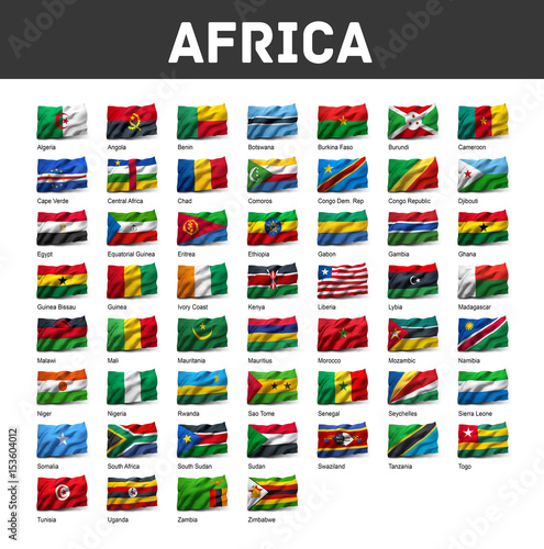 Set of African flags