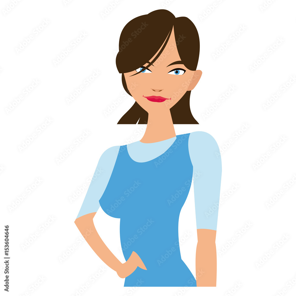 portrait young woman gesturing style vector illustration portrait young woman gesturing style vector illustration