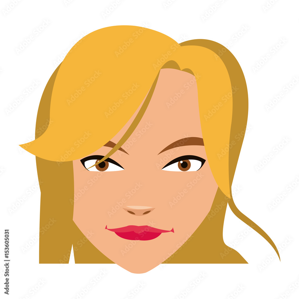 cute face woman female hairstyle beautiful vector illustration