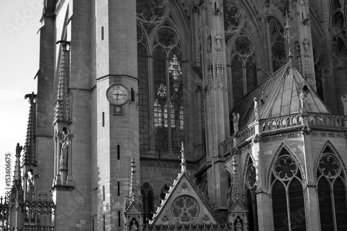 Details of the Gothic and medieval cathedral (Saint-Etienne of Metz) photo