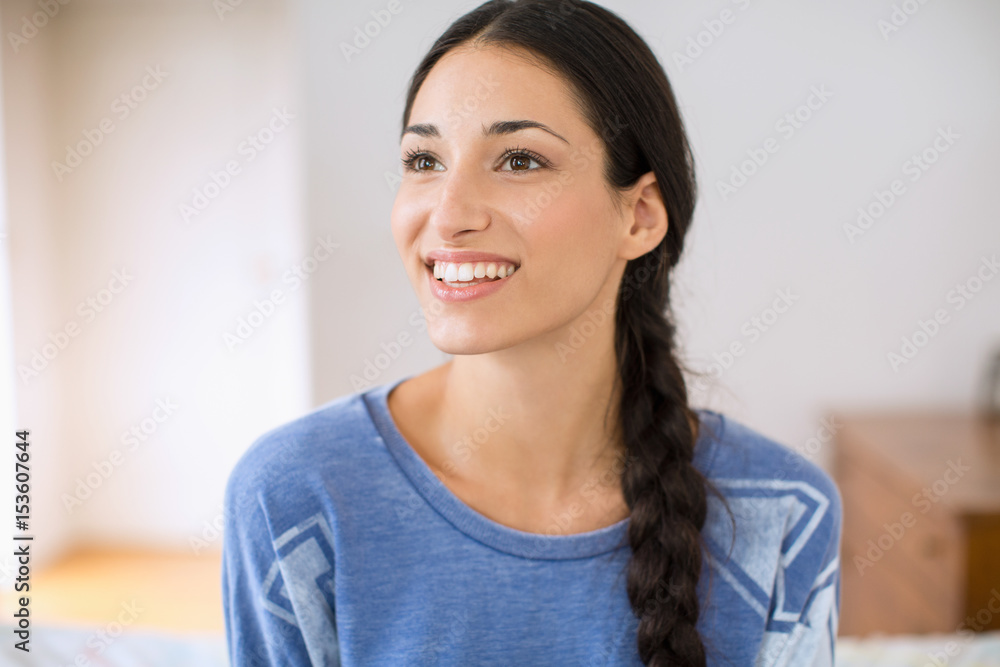 Portrait of beautiful young woman smiling happy Portrait of beautiful young woman smiling happy