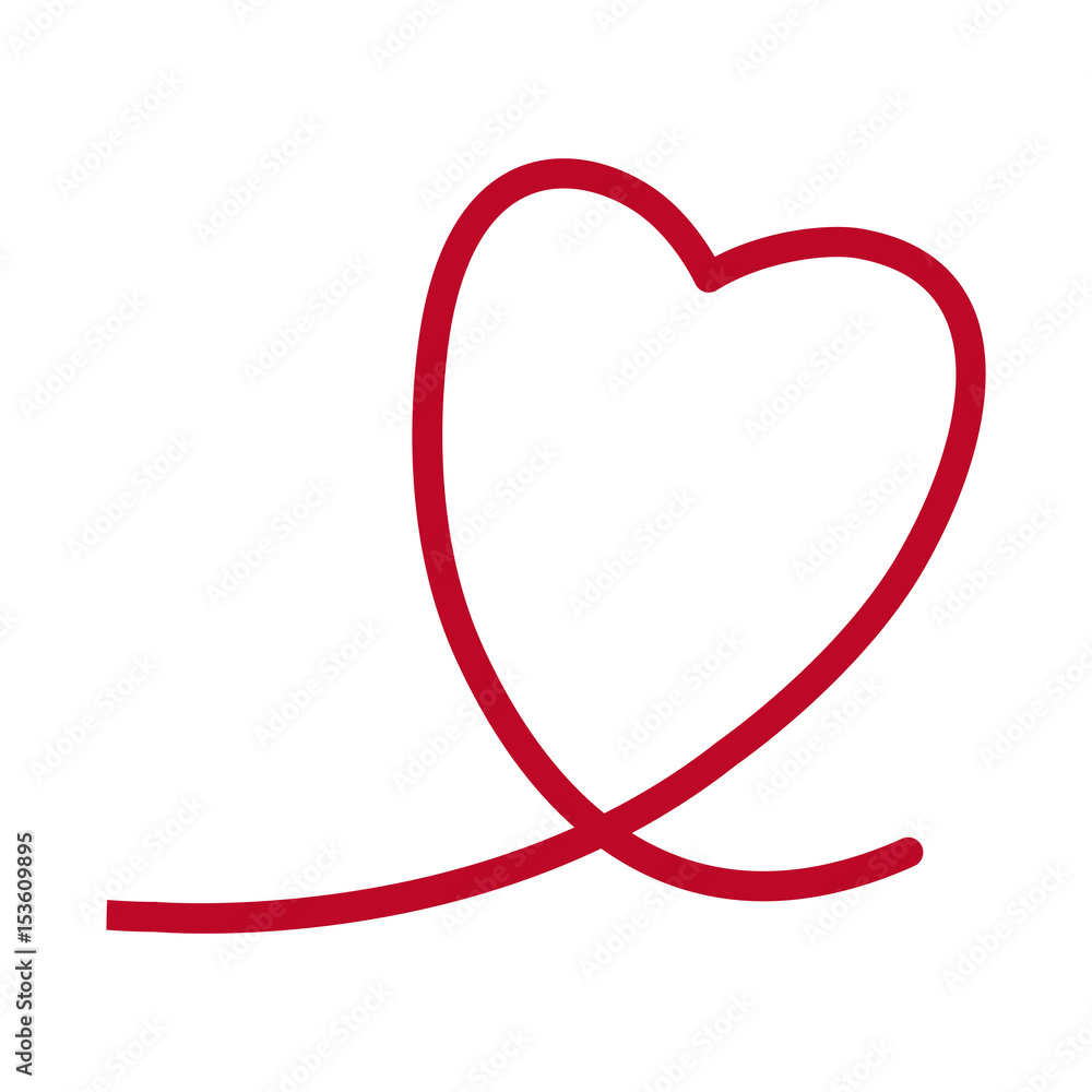 red heart romantic lovely symbol line vector illustration red heart romantic lovely symbol line vector illustration