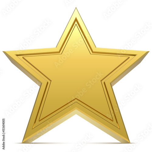 Five-point star isolated on white background.