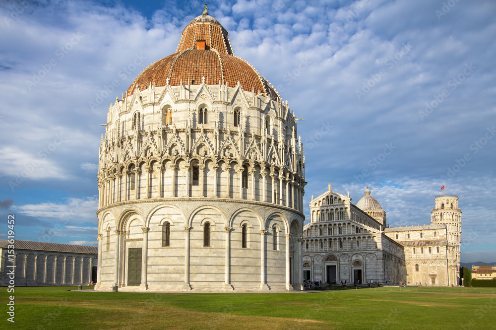 Baptistery, Cathedral and beltower of Pisa, Tuscany, Italy
