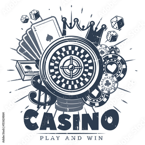 Vintage Monochrome Casino Logo Template