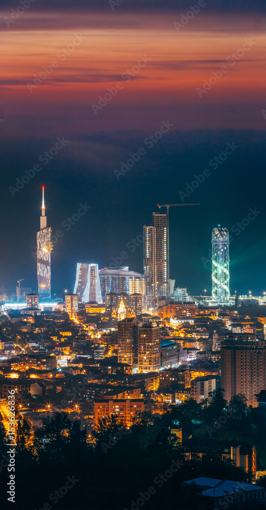 Batumi, Adjara, Georgia. Panorama, Aerial View Of Urban Cityscape