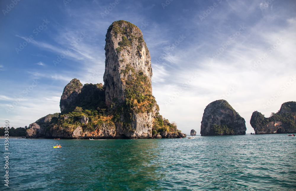 limestone formations in the Adaman sea, Thailand