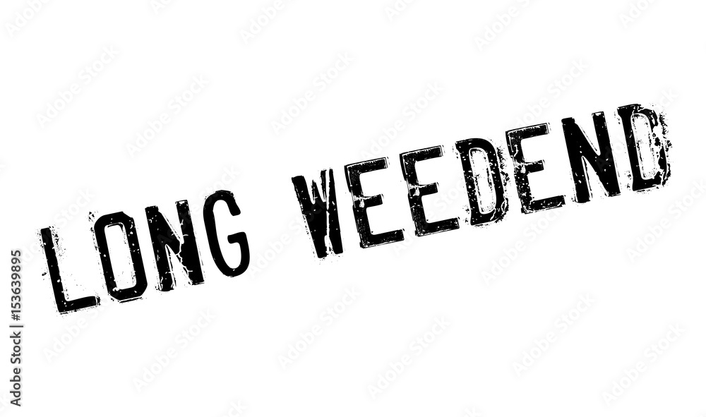 Long Weedend rubber stamp. Grunge design with dust scratches. Effects can be easily removed for a clean, crisp look. Color is easily changed.