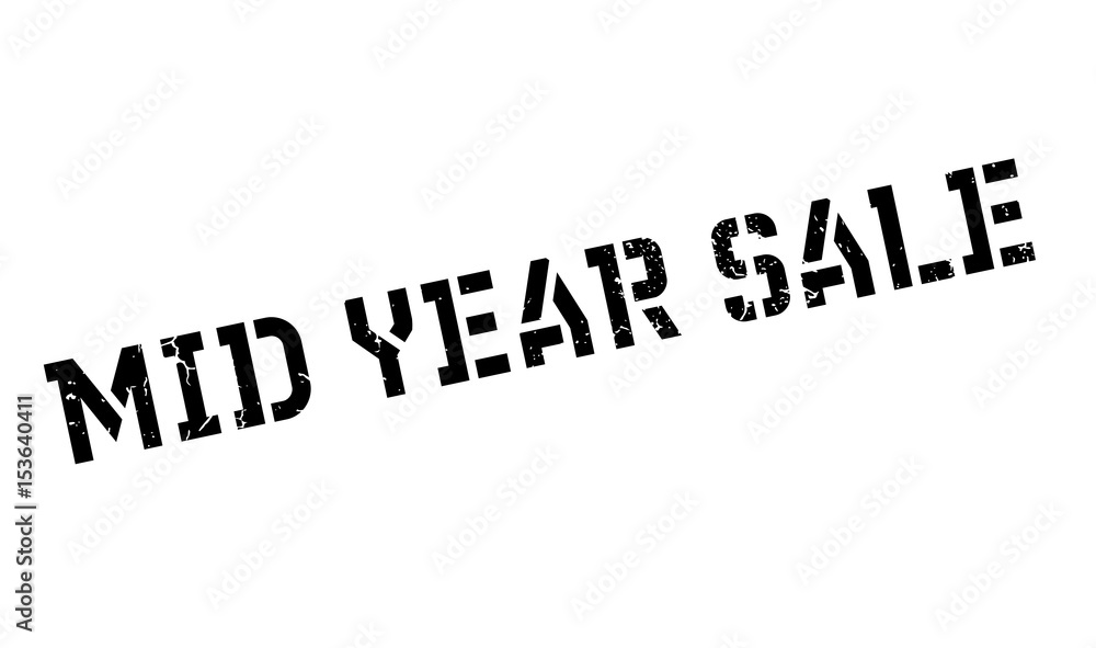Mid Year Sale rubber stamp. Grunge design with dust scratches. Effects can be easily removed for a clean, crisp look. Color is easily changed.