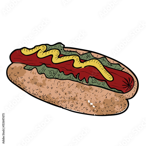 Isolated retro hot dog