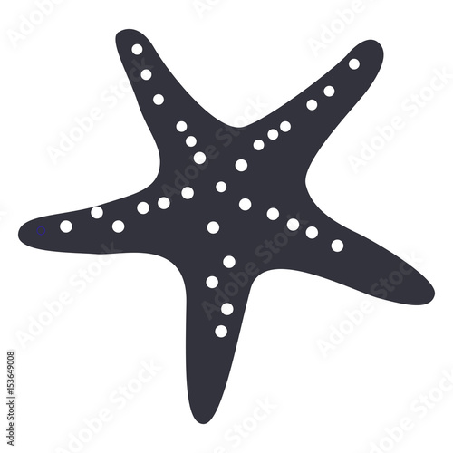 Isolated starfish silhouette