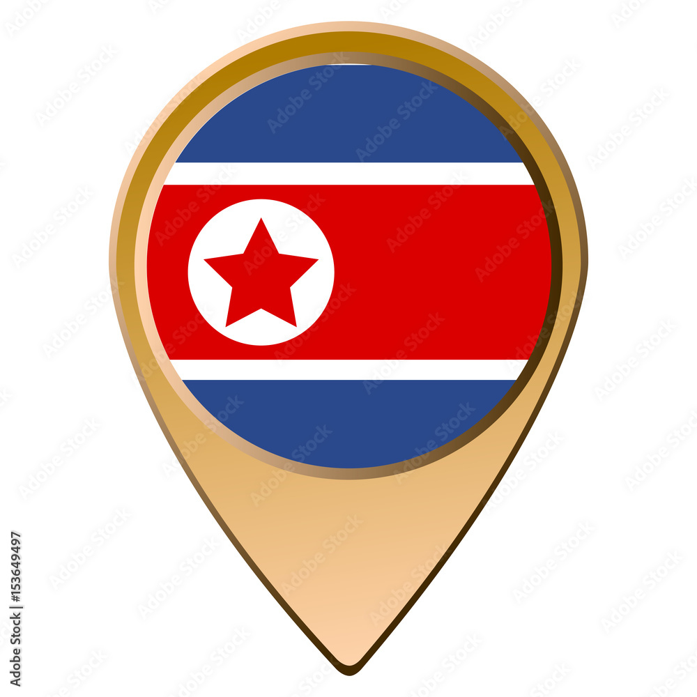 Isolated North Korean flag Isolated North Korean flag