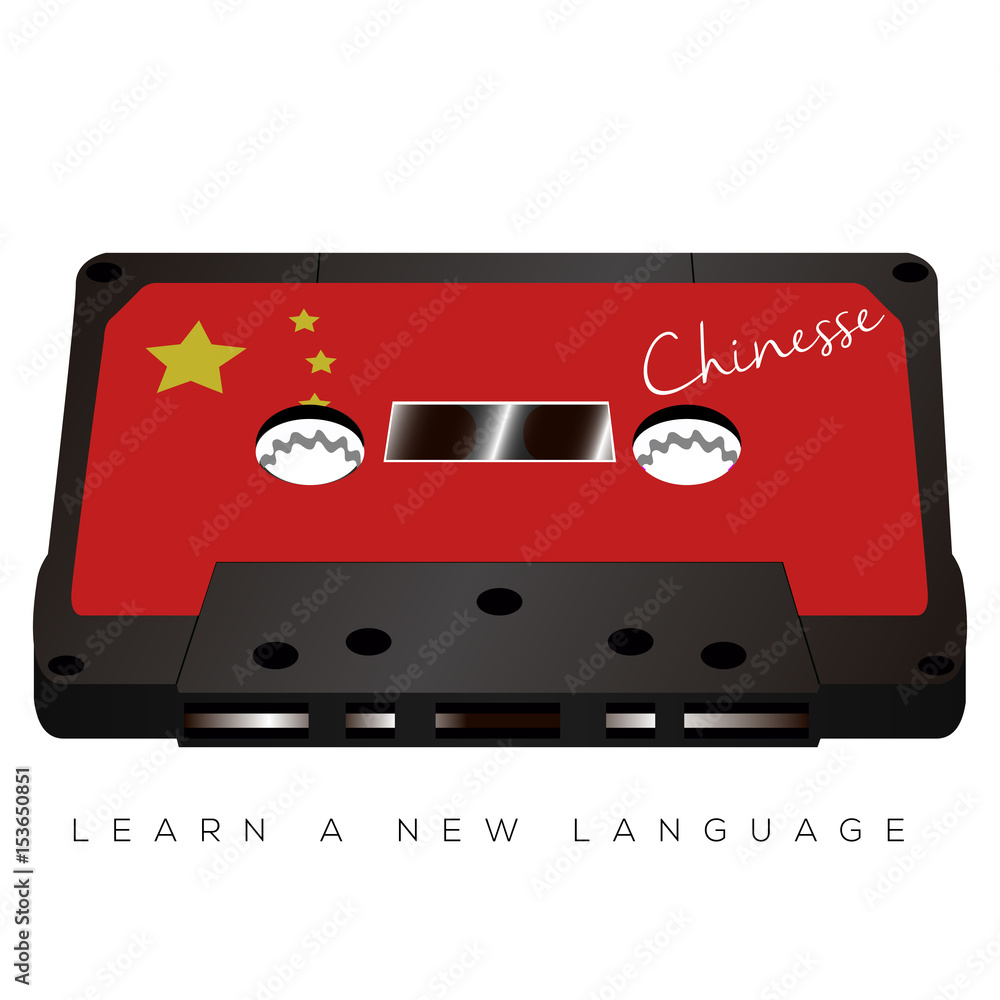 Naklejka premium Isolated colored cassette