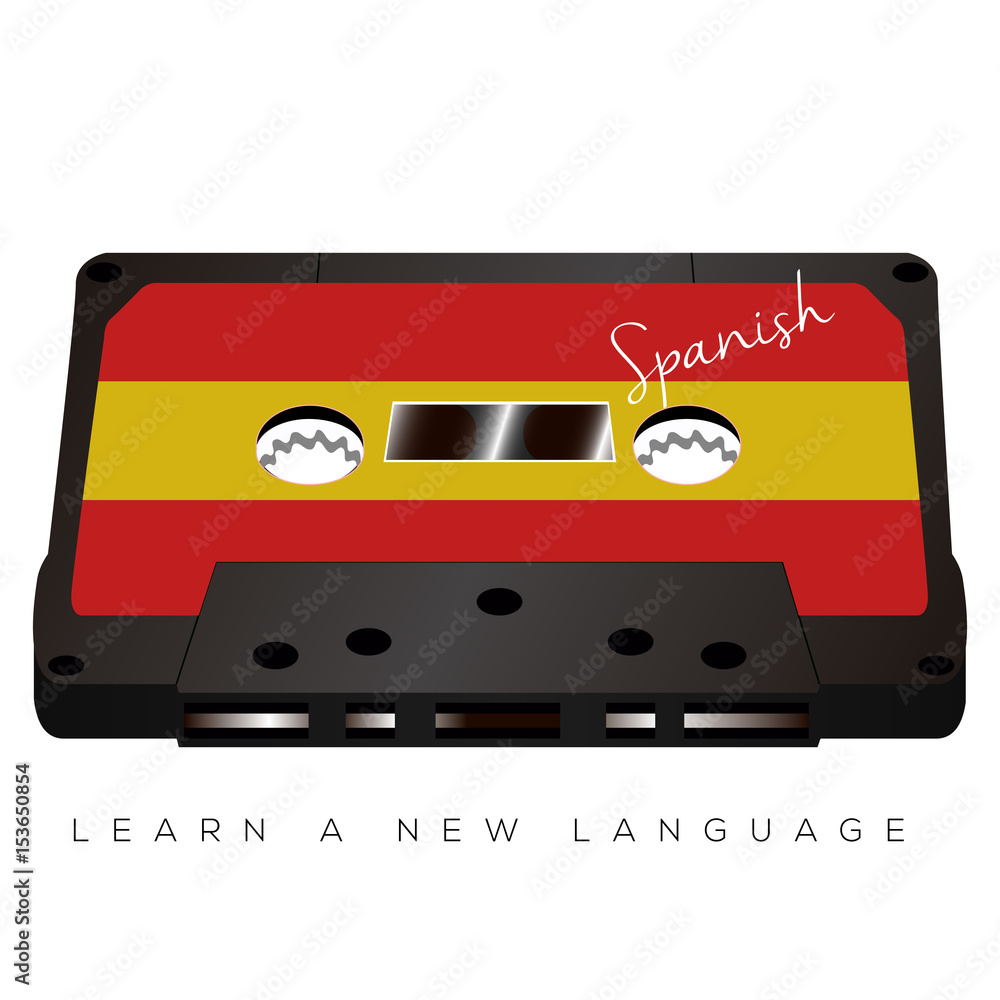 Naklejka premium Isolated colored cassette