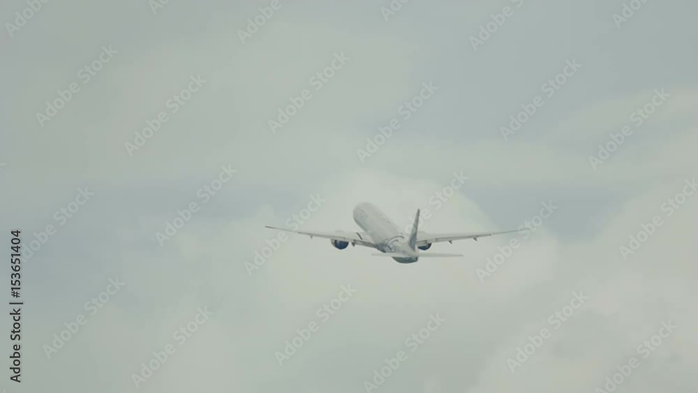 Airplane departure from Phuket airport