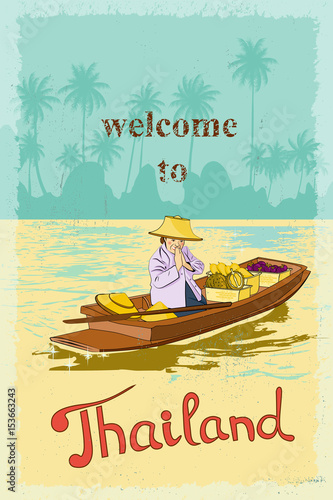 Welcome to Thailand retro poster