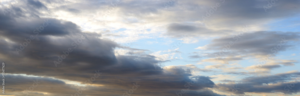 Obraz premium Cloud sky at sunset.
