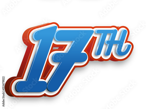 Fotografi 17th celebration event number for poster or invitation