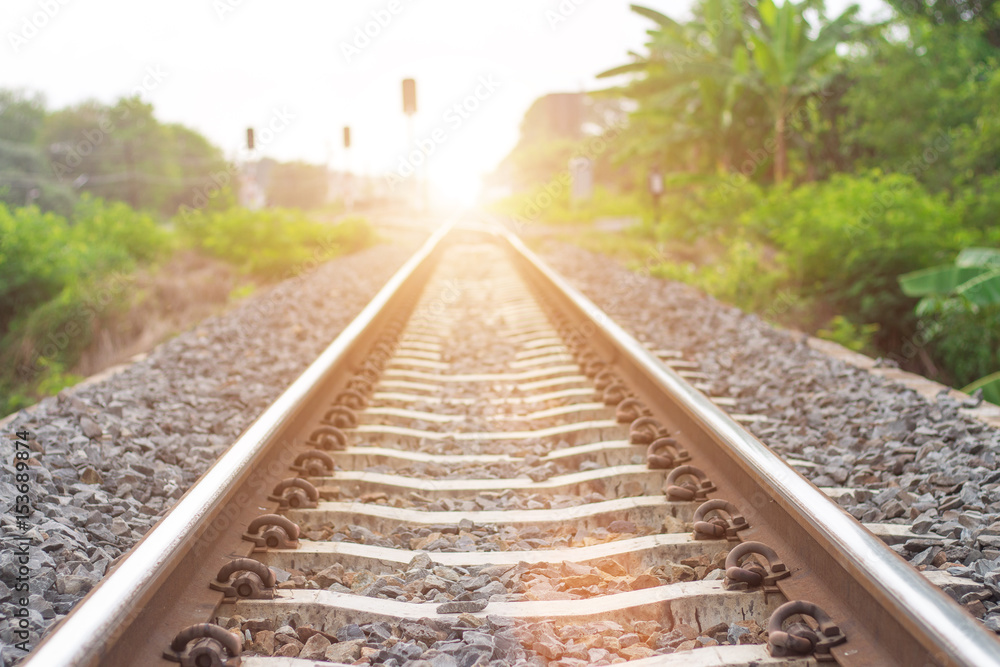 Naklejka premium Soft focus, Railroad tracks