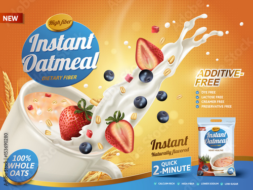 mixed berry oatmeal ad