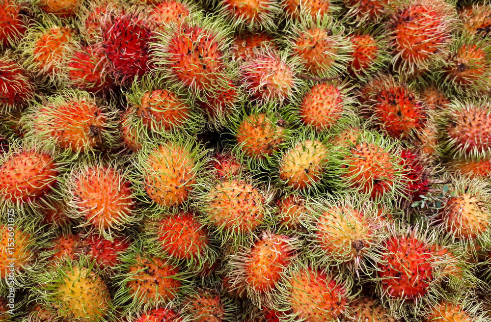 A big pile of rambutans A big pile of rambutans