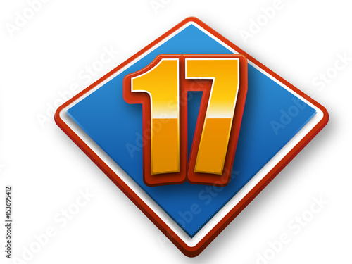 Slika na platnu 17th celebration event number for poster or invitation