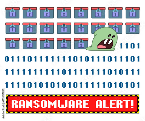 Ransomware virus encrypting the data wishing you pay criminals to decrypt