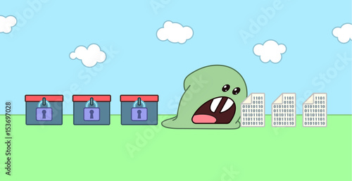 Ransomware virus encrypting the data wishing you pay criminals to decrypt