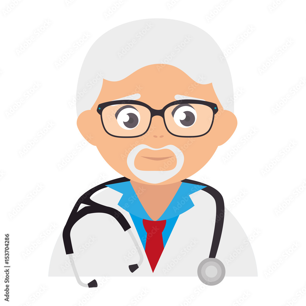Male doctor avatar character vector illustration design