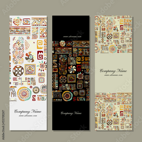 Banners design, ethnic handmade ornament