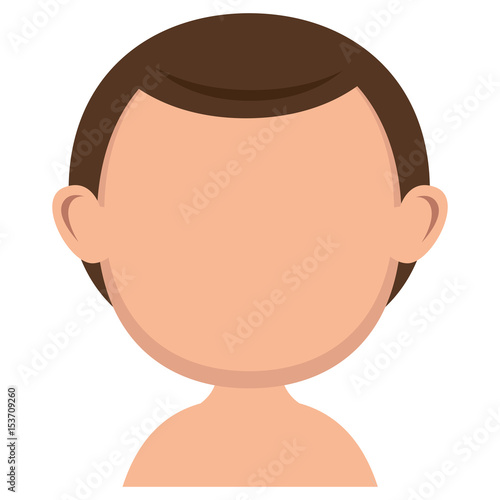 young man shirtless avatar character vector illustration design