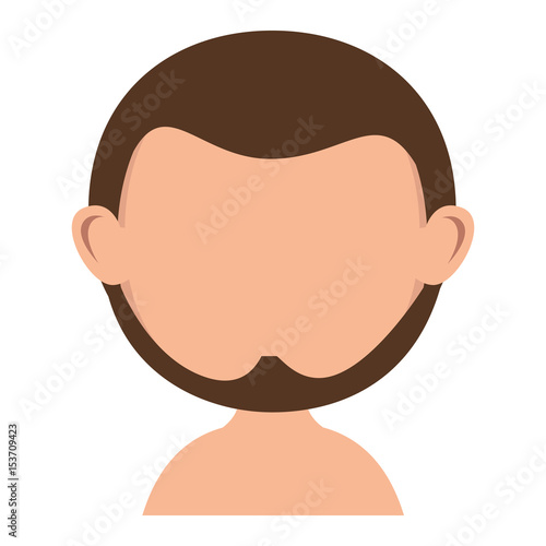 young man shirtless avatar character vector illustration design