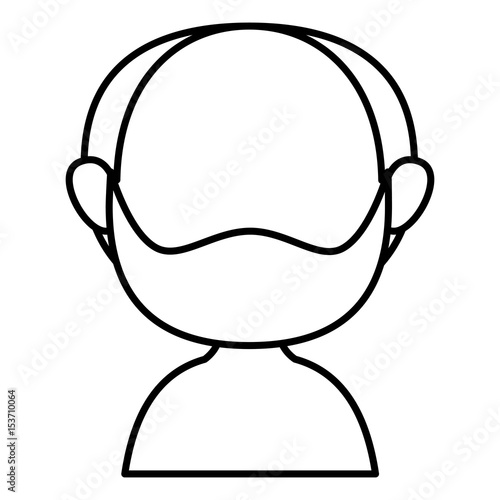old man shirtless avatar character vector illustration design